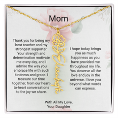 Customizable Name & Birth Flower Necklace