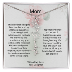 Customizable Name & Birth Flower Necklace