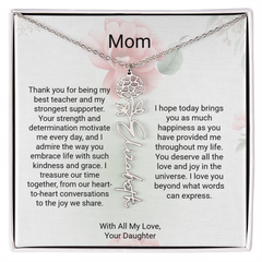 Customizable Name & Birth Flower Necklace