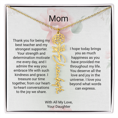 Customizable Name & Birth Flower Necklace