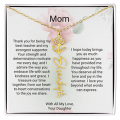Customizable Name & Birth Flower Necklace
