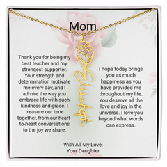 Customizable Name & Birth Flower Necklace