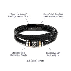 Men's "Love You Forever" Vegan Leather Band