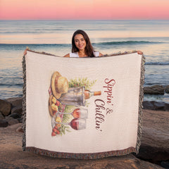 Sippin' & Chillin' Heirloom Artwork Woven Blanket