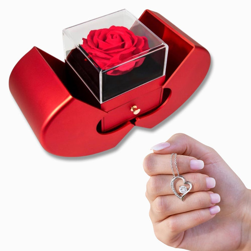 Forever In Love with you necklace and heart rose box