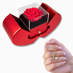Forever In Love with you necklace and heart rose box