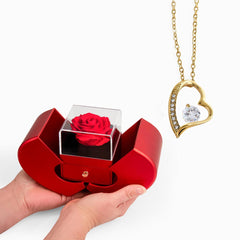 Forever In Love with you necklace and heart rose box