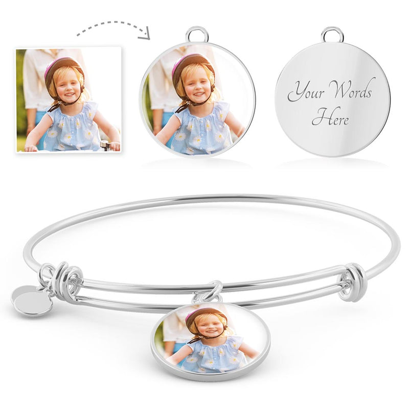 Personalized Luxury Circle Bangle - With your uploaded image